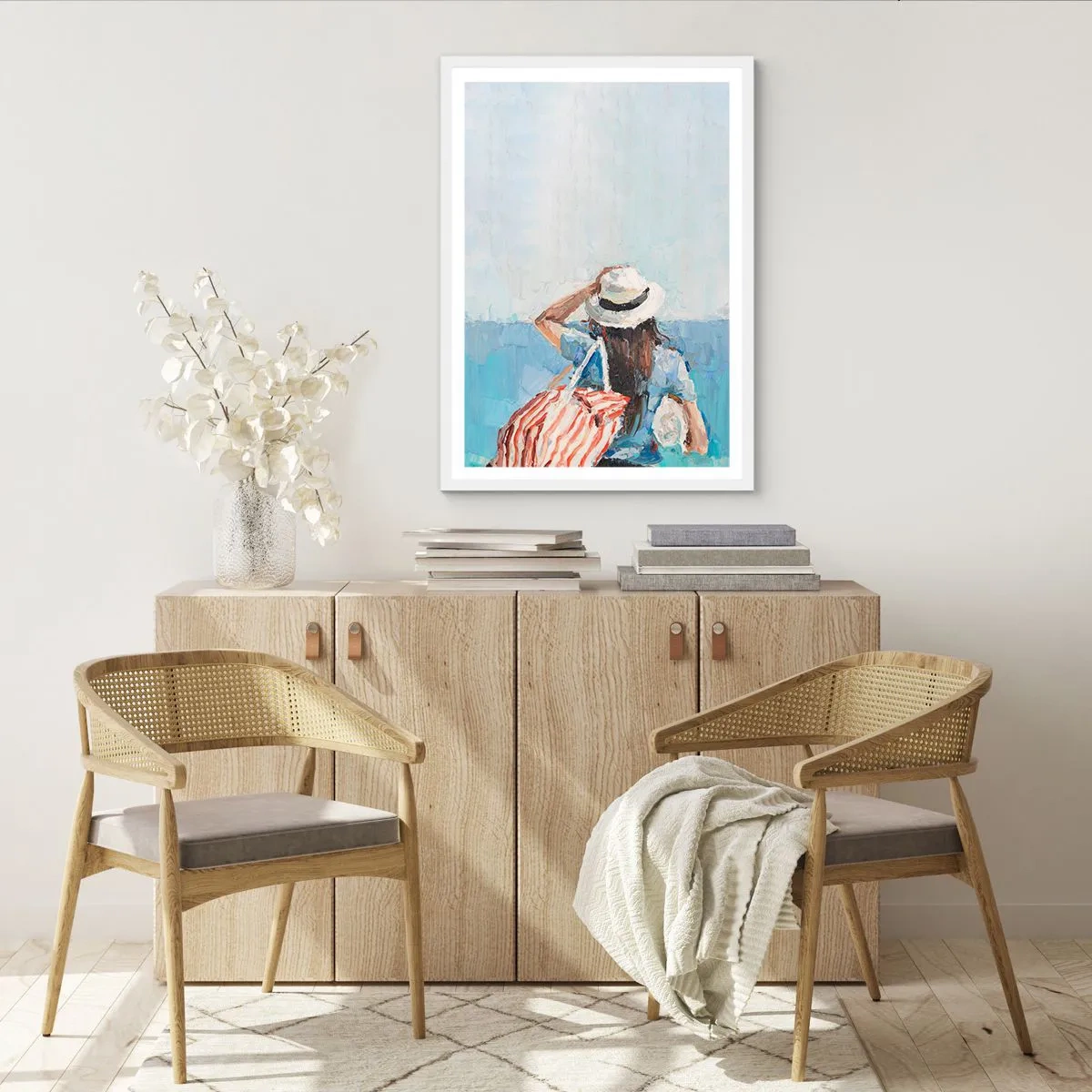 Affiche dans un cadre blanc - Poster - Bienvenue à vos vacances - 30x40 cm
