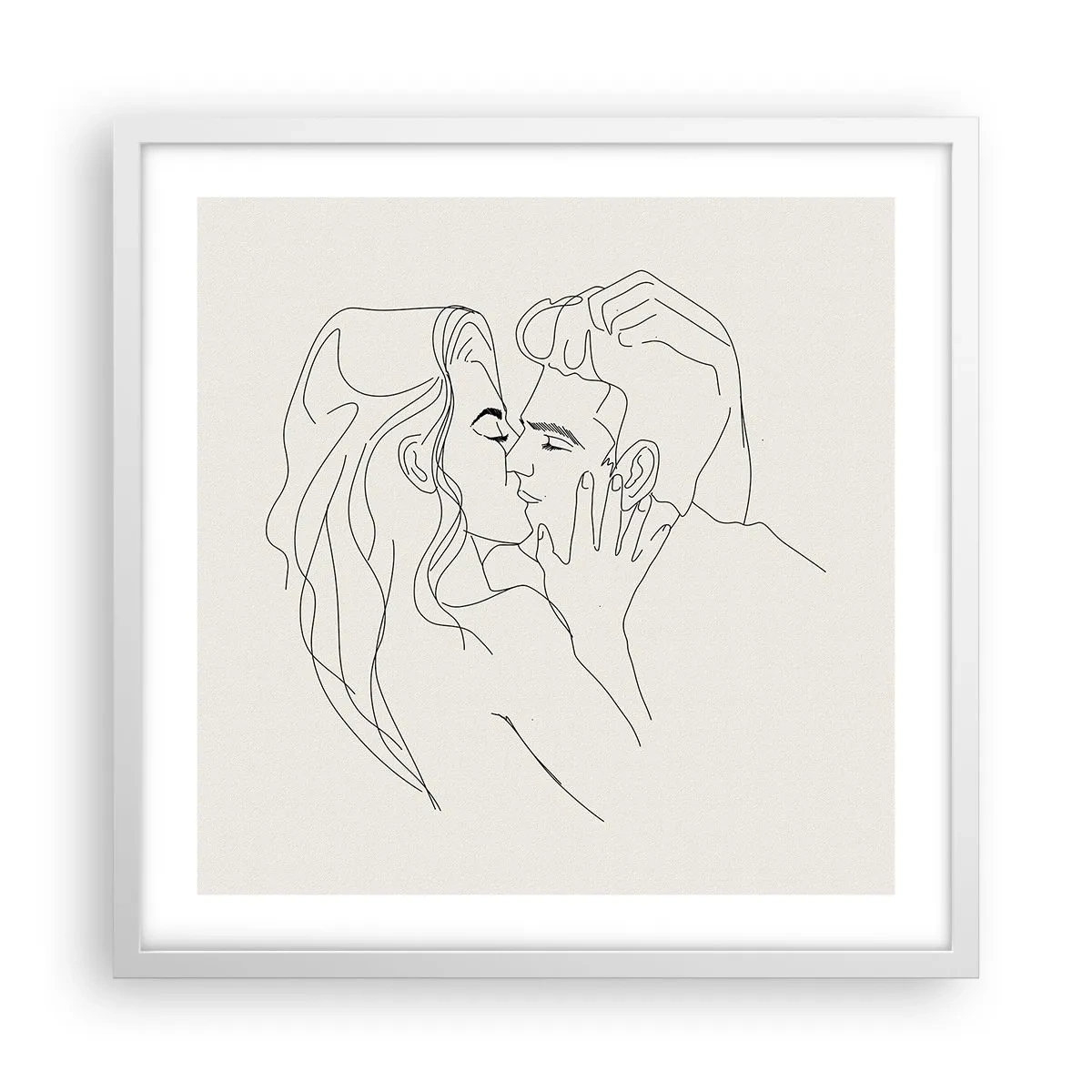 Affiche dans un cadre blanc - Poster - Enlacé de sentiment - 50x50 cm