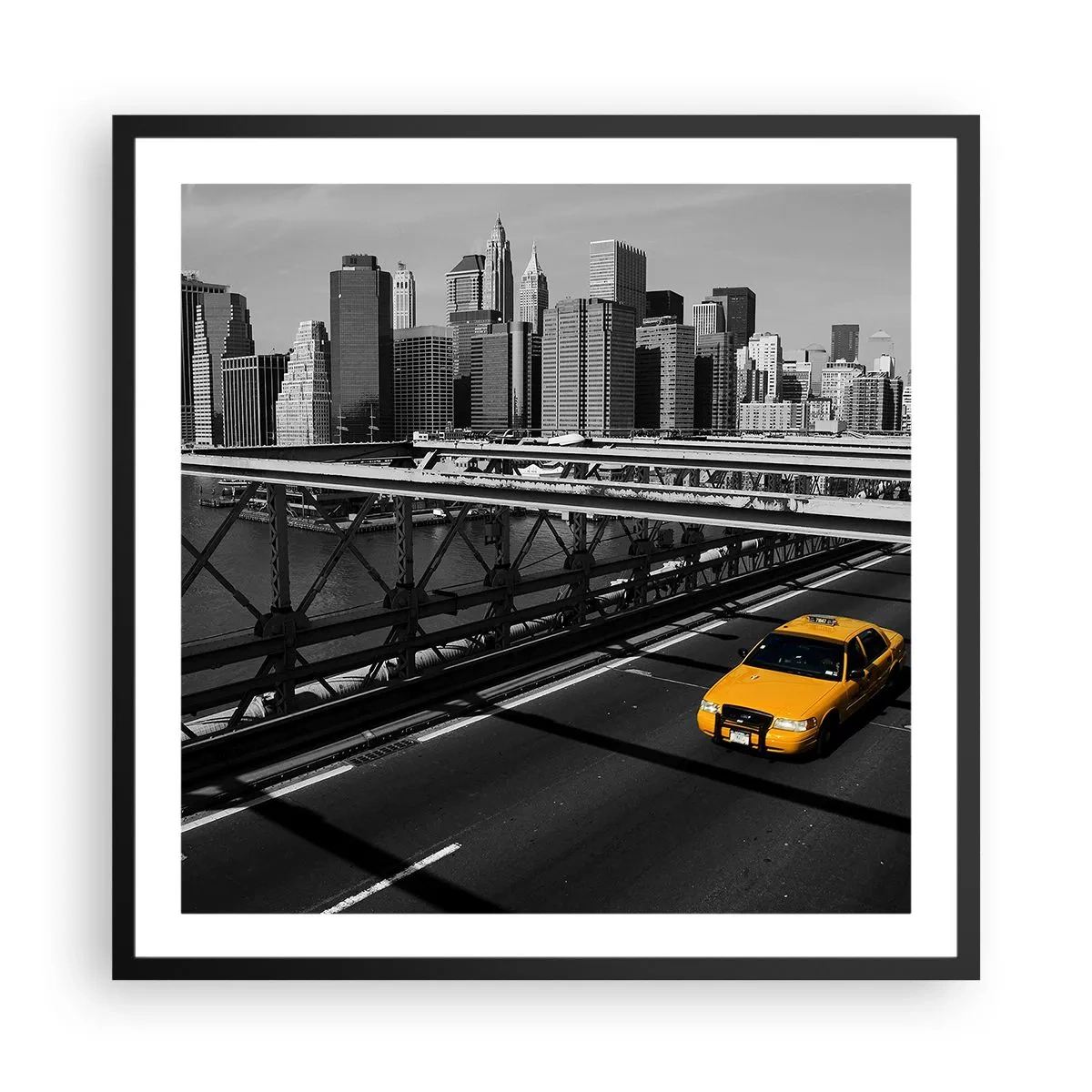 Affiche dans un cadre noir - Poster - Couleur de la grande ville - 60x60 cm