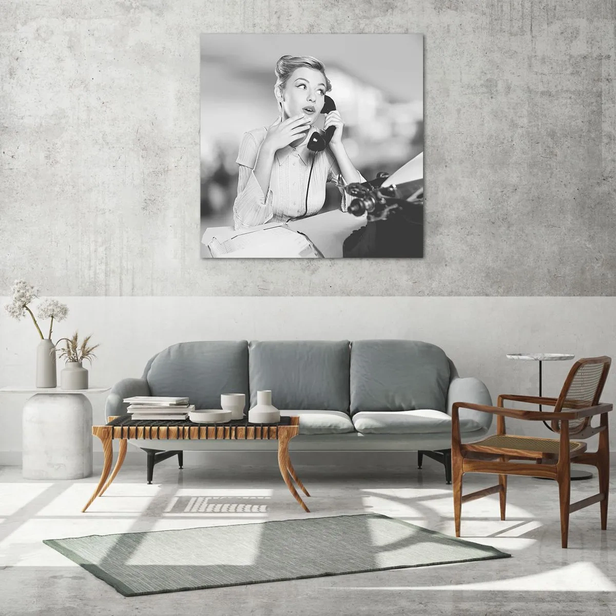 Impression sur verre - Image sur verre - Hello! Ici les années 50 - 60x60 cm