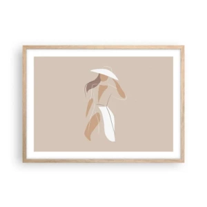 Affiche dans un chêne clair - Poster - Lea mode est un jeu - 70x50 cm