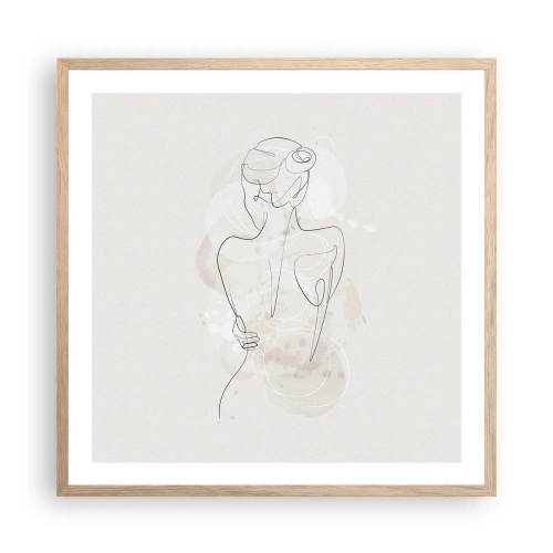 Affiche dans un chêne clair - Poster - Comme un instrument sensible - 60x60 cm