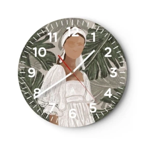 Horloge murale - Pendule murale - Portrait exotique - 30x30 cm