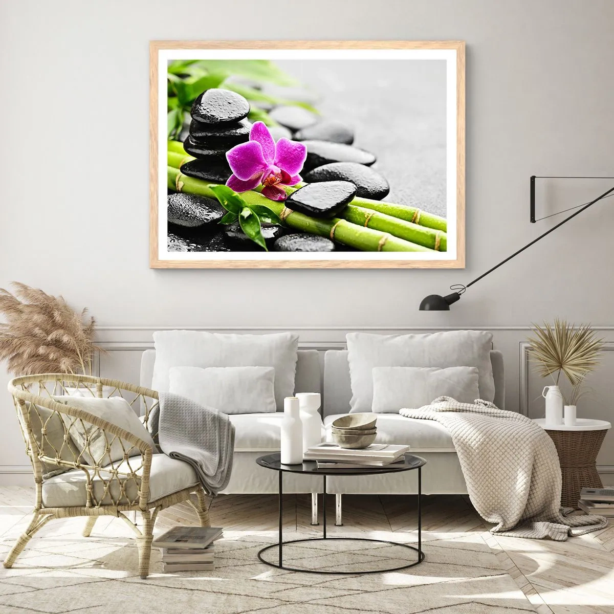 Affiche dans un chêne clair - Poster - Dans un équilibre de calme - 91x61 cm