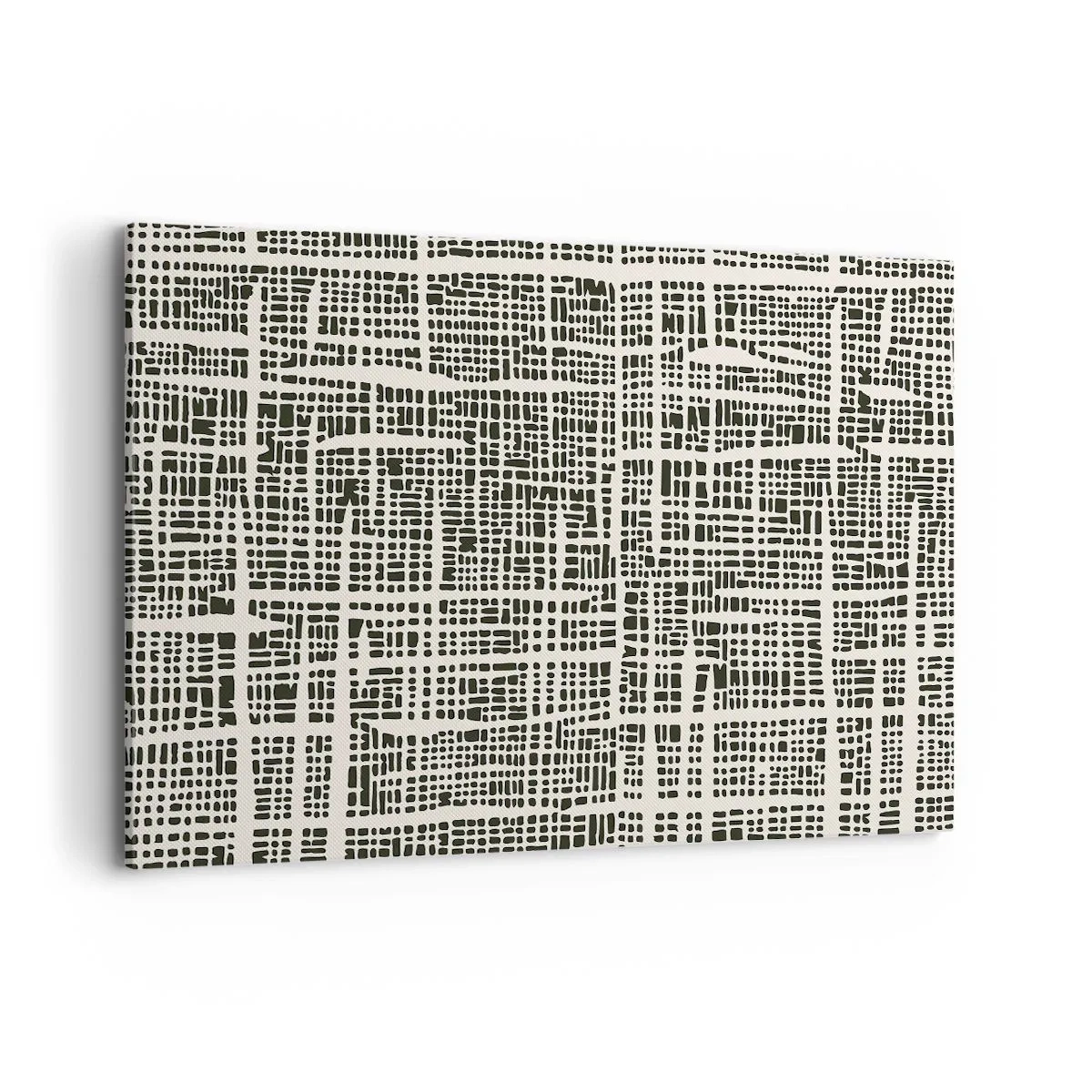 Impression sur toile - Image sur toile - Un motif géométrique ressemblant à une grille sur un fond clair - 120x80cm - Composition tissée - Décoration murale moderne pour le salon et la chambre ARTTOR