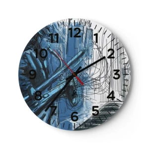 Horloge murale - Pendule murale - Rhapsodie urbaine - 40x40 cm