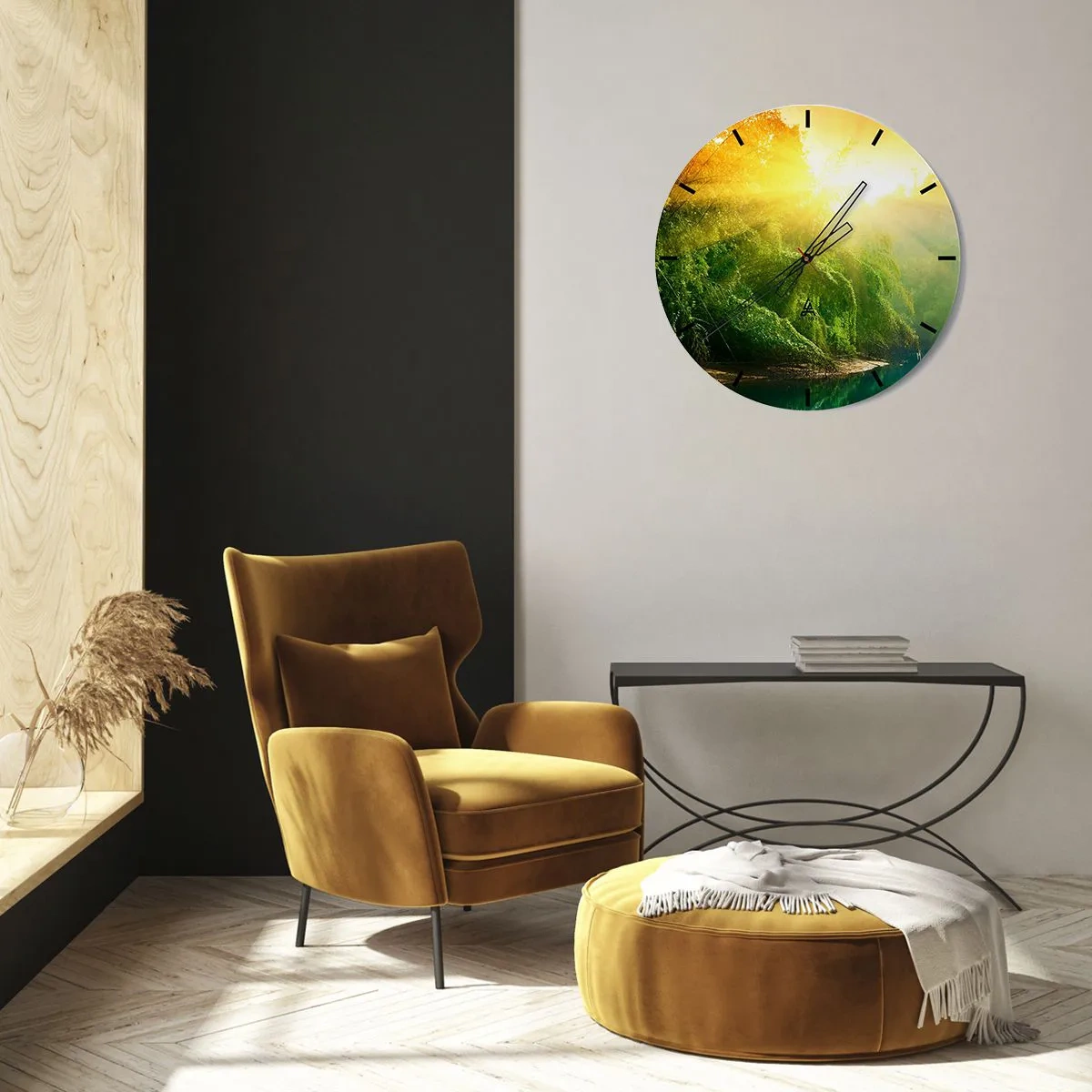 Horloge murale - Pendule murale - Se noyer au soleil et à l'ombre - 40x40 cm