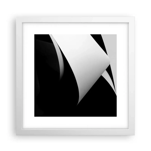 Affiche dans un cadre blanc - Poster - Plans de lumière venus des profondeurs de l'ombre - 30x30 cm