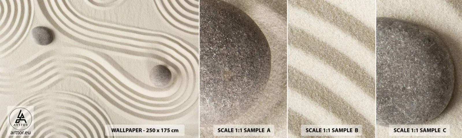 Échantillon De Papier Peint Standard Eco - Touche de chaleur - Abstraction, Morceau, Sable - 100x30 cm