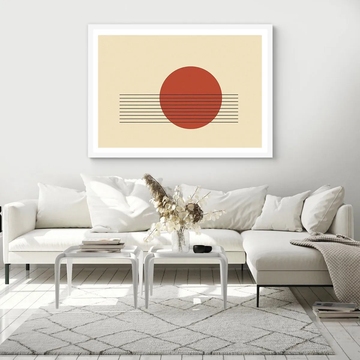 Affiche dans un cadre blanc - Poster - Aux alentours et plus loin - 50x40 cm