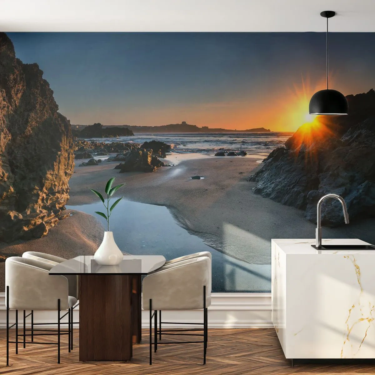 Papier Peint Autocollant Deluxe Sticker - Intouché par la main de l'homme - Paysage, Plage, Côte des Cornouailles - 250x175 cm