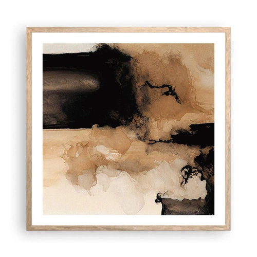 Affiche dans un chêne clair - Poster - Une abstraction intrigante - 60x60 cm