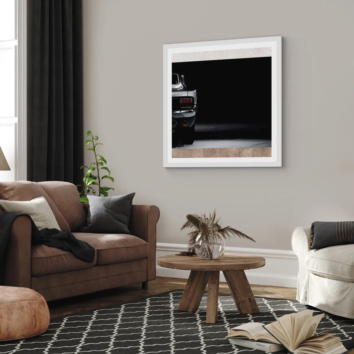 Affiche dans un cadre blanc - Poster - Le charme du classique - 50x50 cm