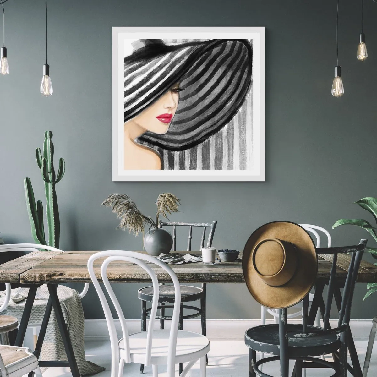 Affiche dans un cadre blanc - Poster - Où te chercher ? - 60x60 cm