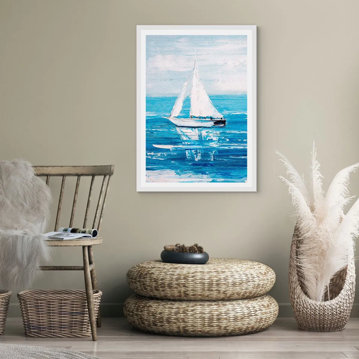 Affiche dans un cadre blanc - Poster - Avec un ami à mes côtés - 50x70 cm
