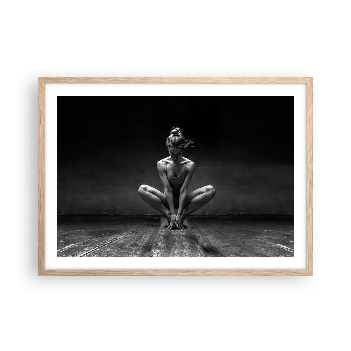 Affiche dans un chêne clair - Poster - Concentration de l'énergie de la danse - 70x50 cm