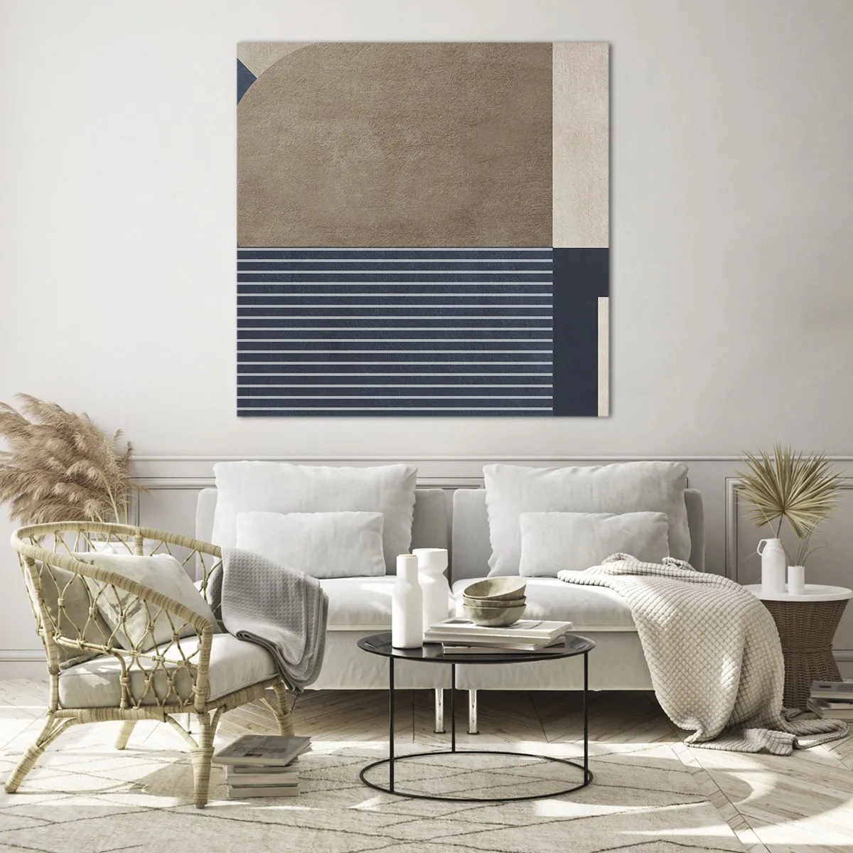 Impression sur verre - Image sur verre - Composition simple et en rondeur - 70x70 cm