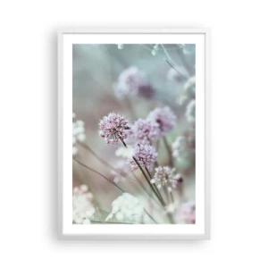 Affiche dans un cadre blanc - Poster - Herbes douces en filigrane - 50x70 cm