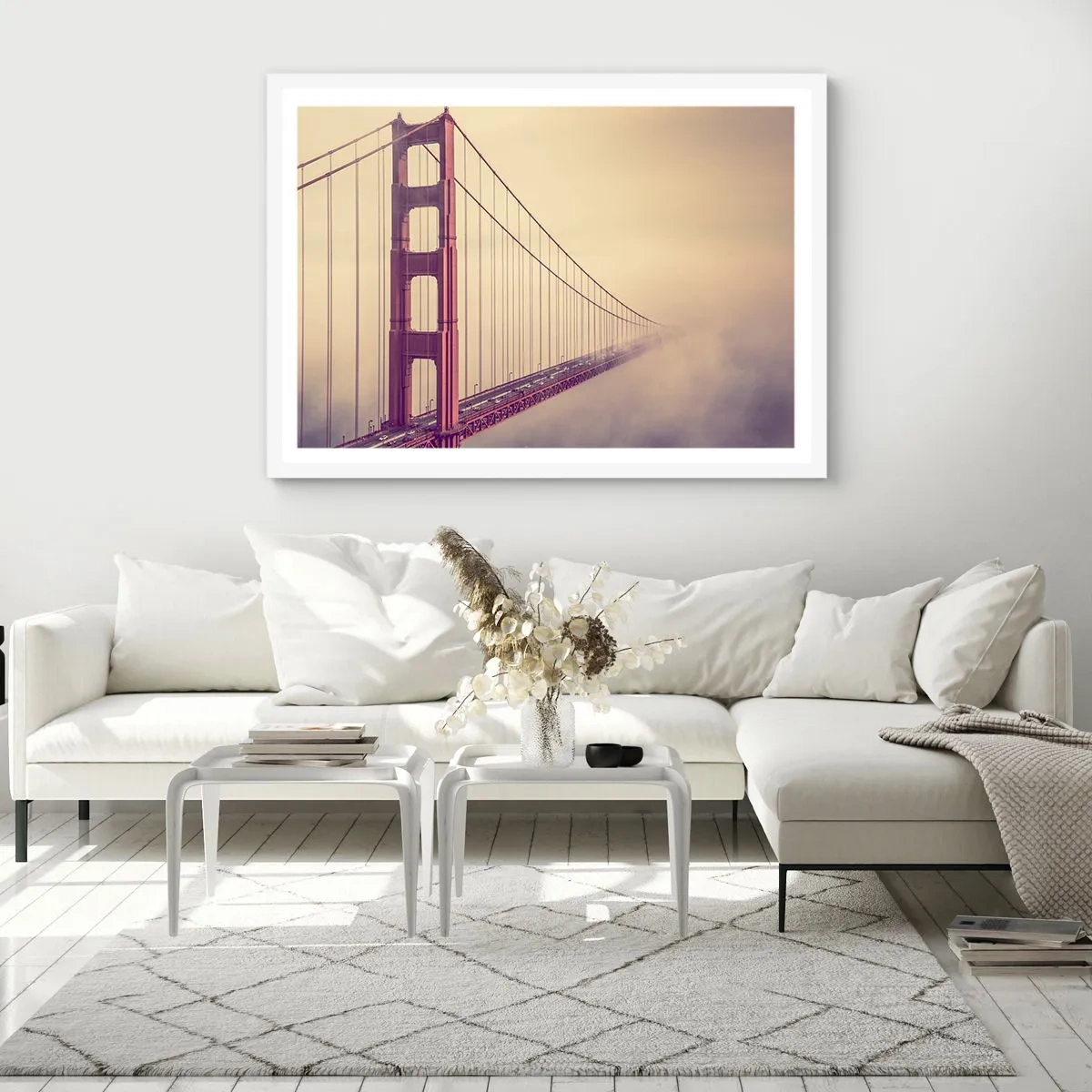 Affiche dans un cadre blanc - Poster - Entre ciel et terre - 100x70 cm