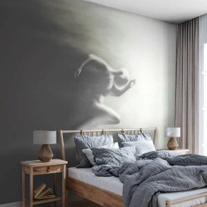 Papier Peint Photo Premium Canvas - Une silhouette noire et blanche d'une silhouette en train de courir dans un style dynamique et surréaliste. - 100x70cm - Inarrêtable - Décoration murale moderne pour le salon et la chambre ARTTOR