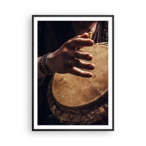 Affiche dans un cadre noir - Poster - Au rythme du coeur - 70x100 cm