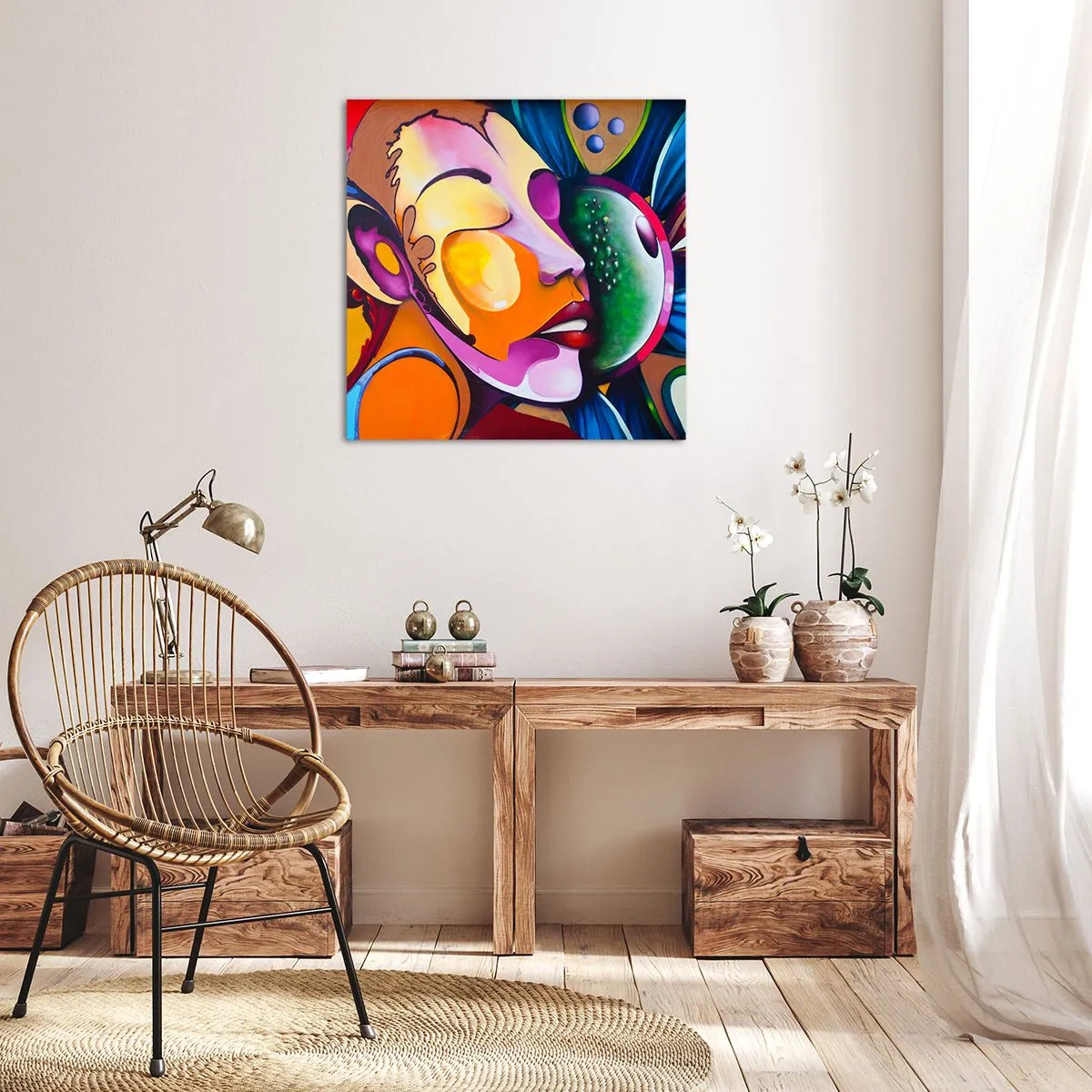 Impression sur toile - Image sur toile - Toucher avec la couleur - 30x30 cm