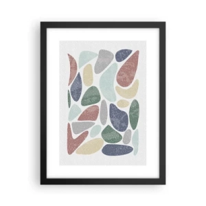 Affiche dans un cadre noir - Poster - Une mosaïque de couleurs poudrées - 30x40 cm