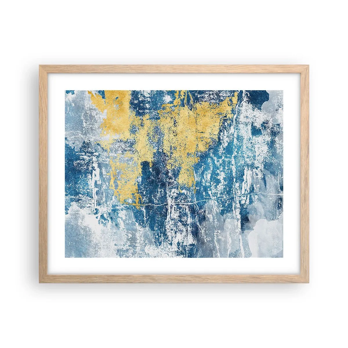 Affiche dans un chêne clair - Poster - Abstraction du temps - 50x40 cm