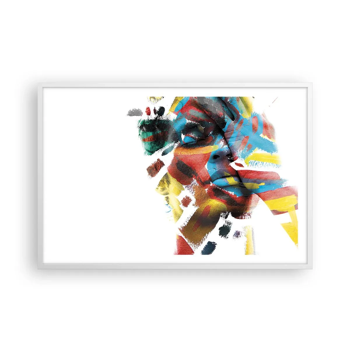 Affiche dans un cadre blanc - Poster - Personnalité colorée - 91x61 cm