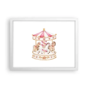 Affiche dans un cadre blanc - Poster - Le doux monde de l'enfance - 40x30 cm