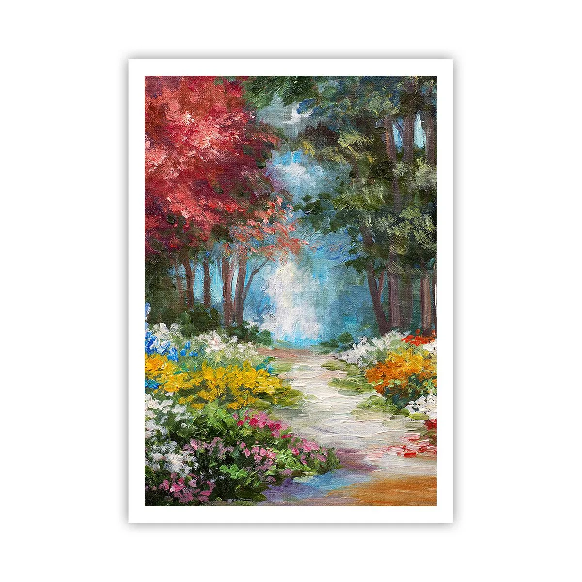 Affiche - Poster - Jardin forestier, forêt de fleurs - 70x100 cm