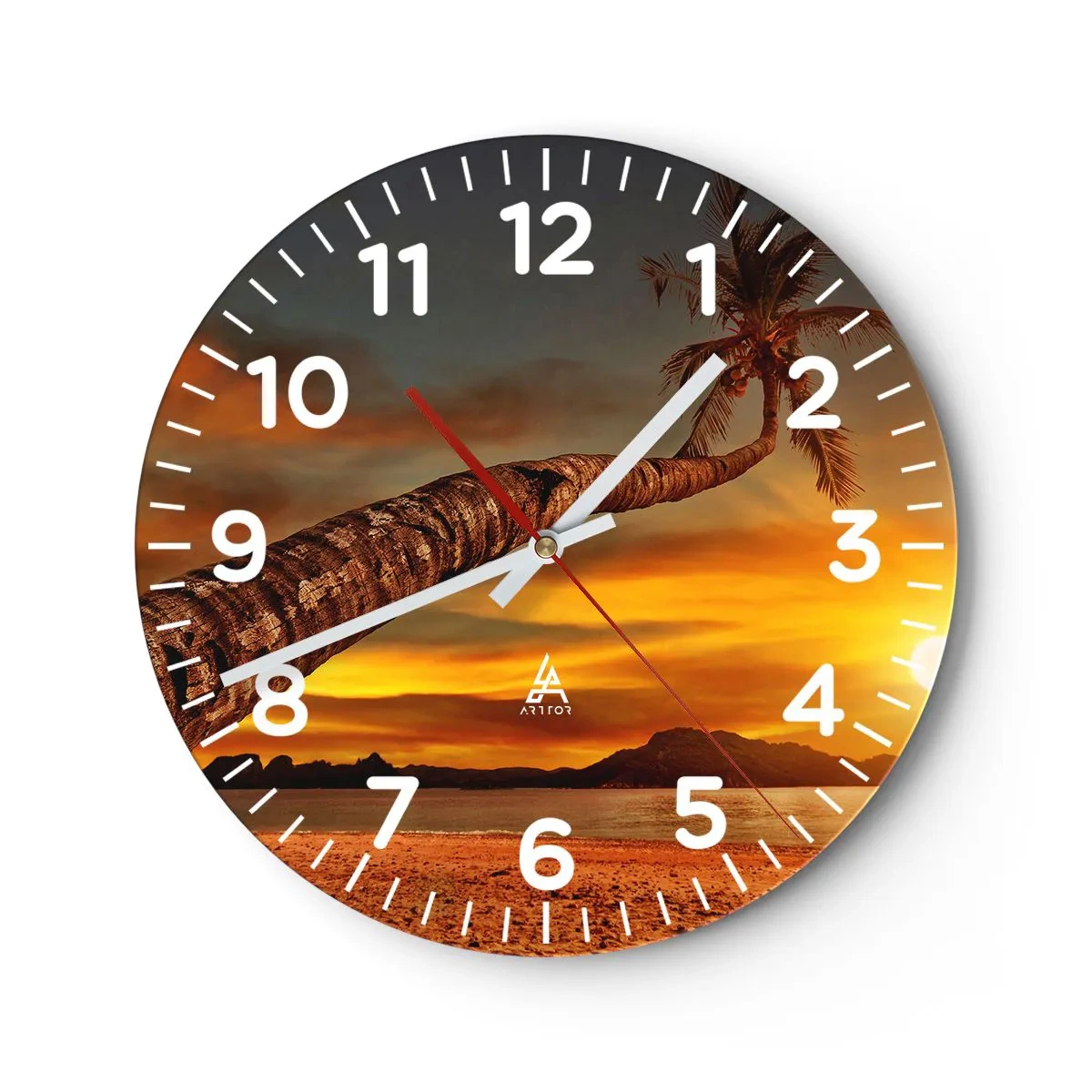 Horloge murale - Pendule murale - Vacances exotiques, aventure caribéenne - 40x40 cm