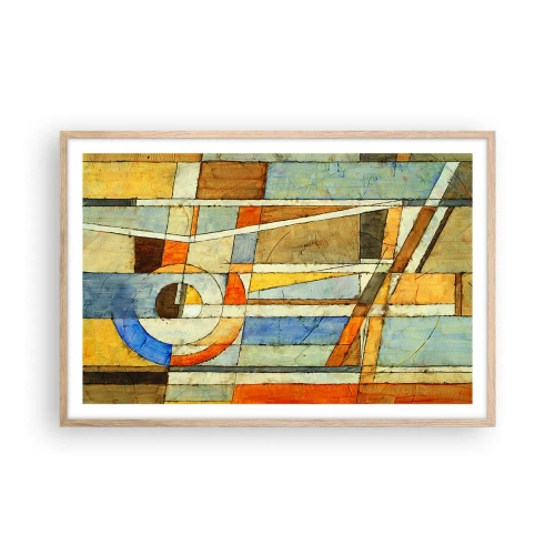 Affiche dans un chêne clair - Poster - Cubisme sur le chantier - 91x61 cm