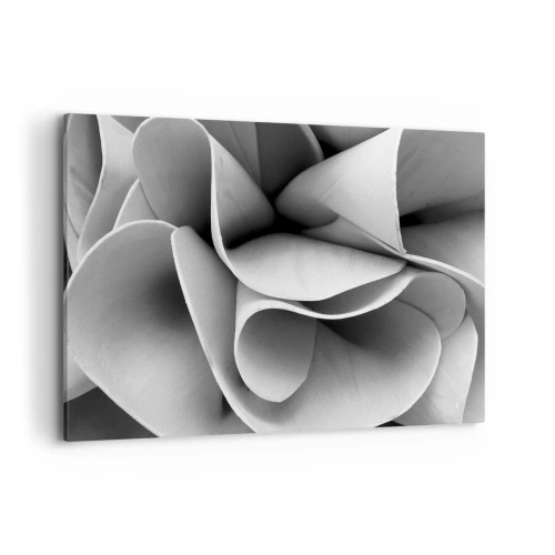Impression sur toile - Image sur toile - Détails en noir et blanc de formes abstraites - 120x80cm - Il s'en passe dans l'espace - Décoration murale moderne pour le salon et la chambre ARTTOR