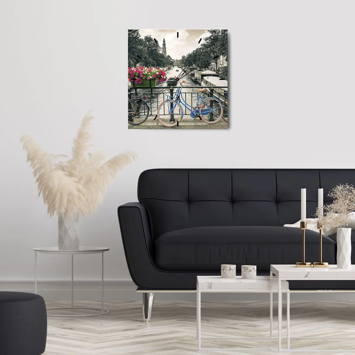 Horloge murale - Pendule murale - Couleurs de rue d'Amsterdam - 30x30 cm