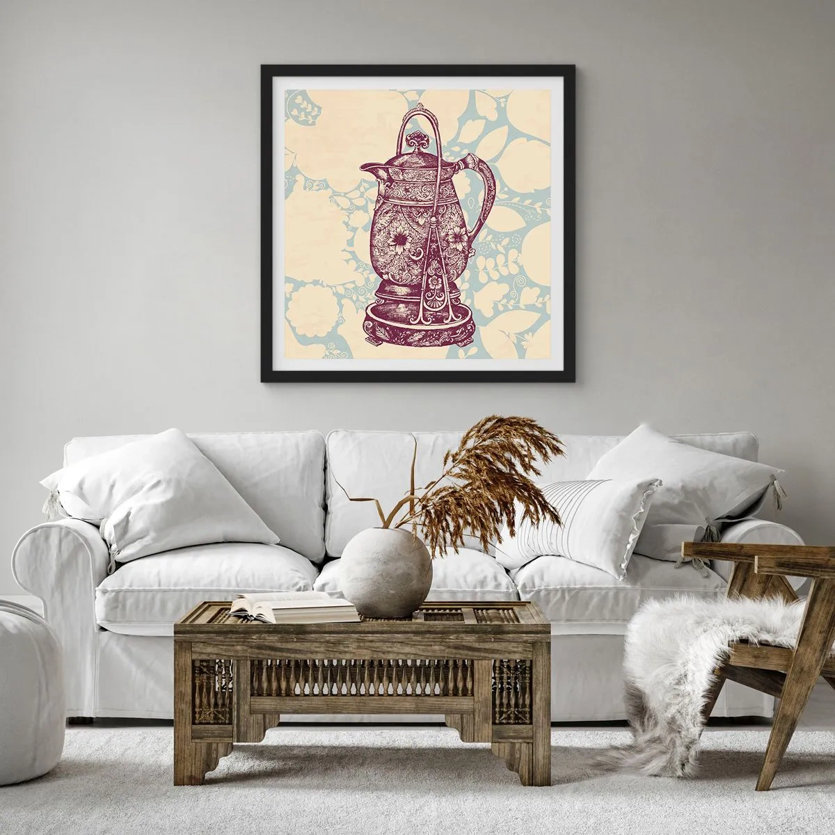 Affiche dans un cadre noir - Poster - La beauté du quotidien - 30x30 cm