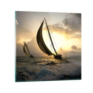 Impression sur verre - Image sur verre - Avec le vent et contre le vent - 30x30 cm