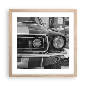 Affiche dans un chêne clair - Poster - Conduire dur - 40x40 cm