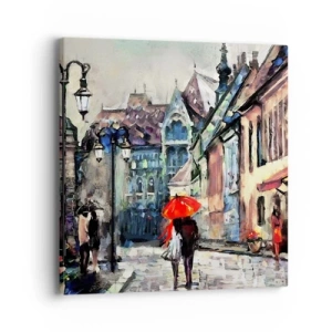 Impression sur toile - Image sur toile - Pluie pour deux - 40x40 cm