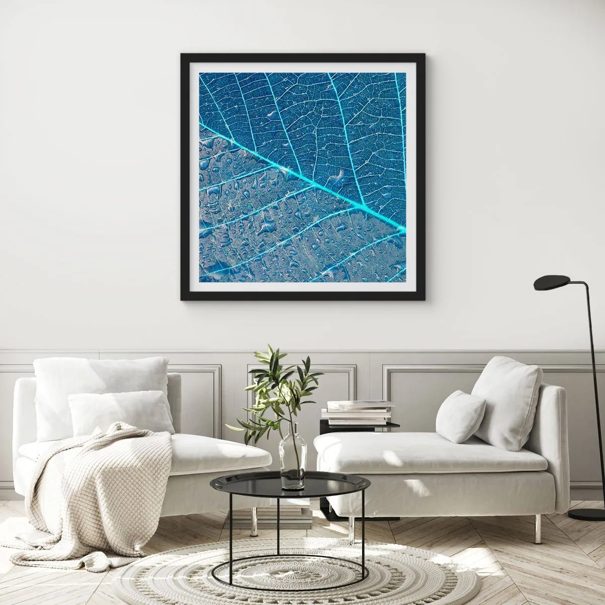 Affiche dans un cadre noir - Poster - La vie en bleu - 30x30 cm