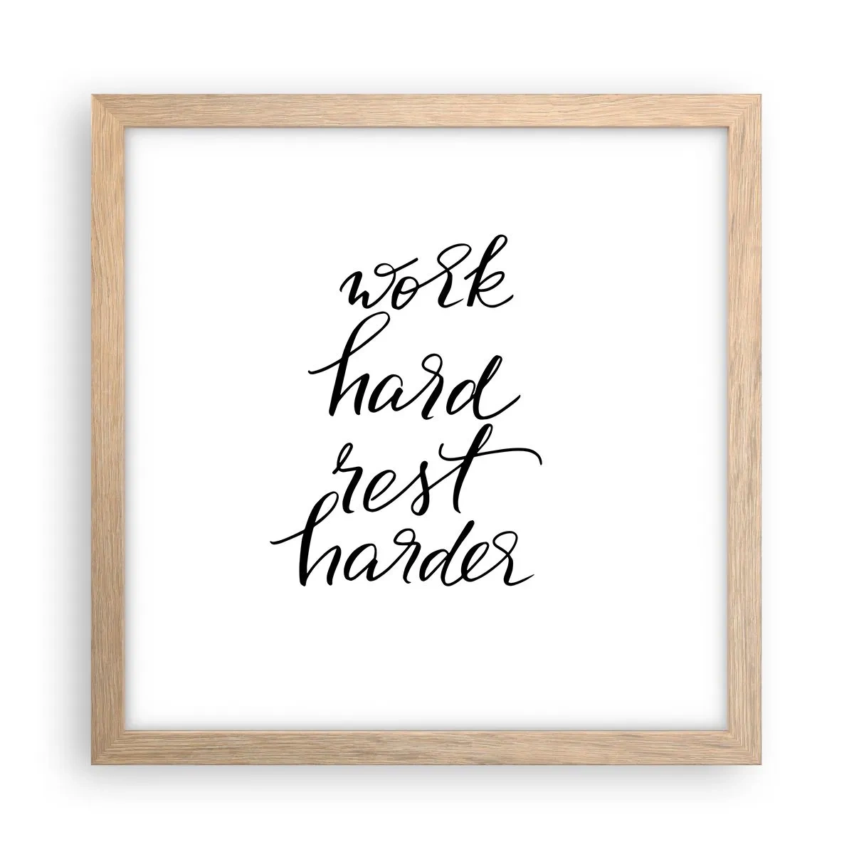 Affiche dans un chêne clair - Poster - Équilibre de vie - 30x30 cm