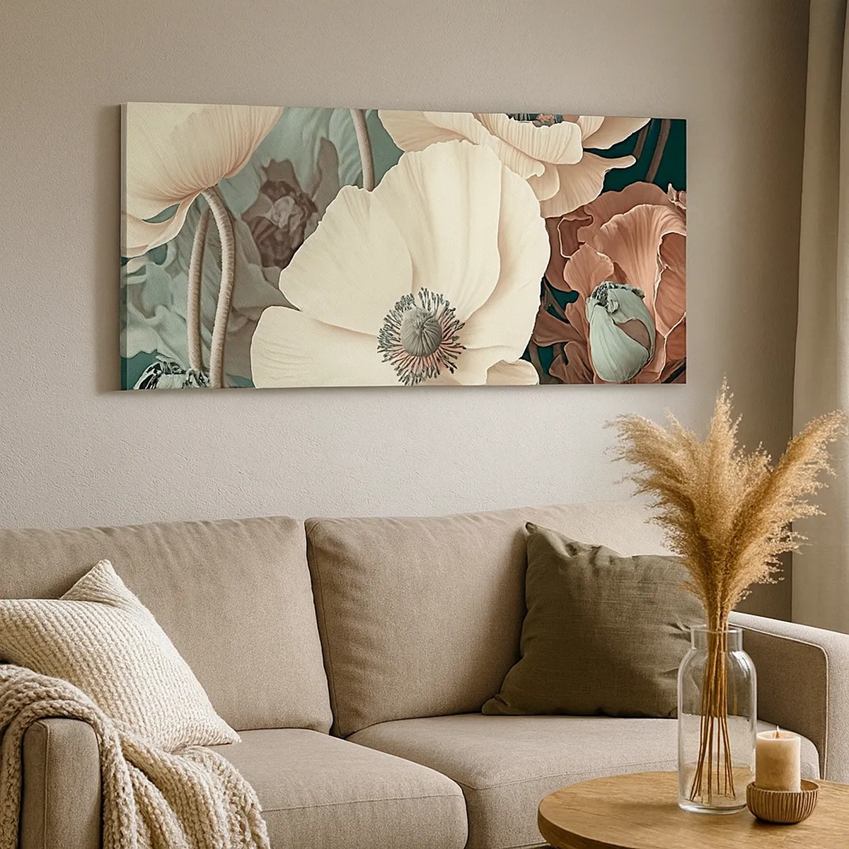 Impression sur toile - Image sur toile - Le murmure des coquelicots - 30x30 cm