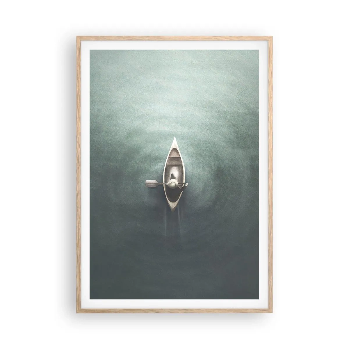 Affiche dans un chêne clair - Poster - À travers le lac de la lune - 70x100 cm