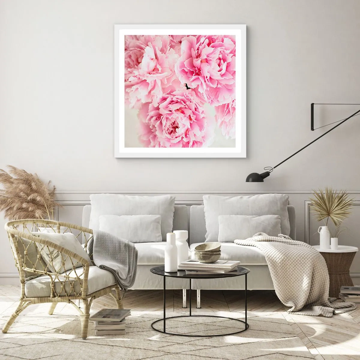 Affiche dans un cadre blanc - Poster - En glamour rose - 50x50 cm
