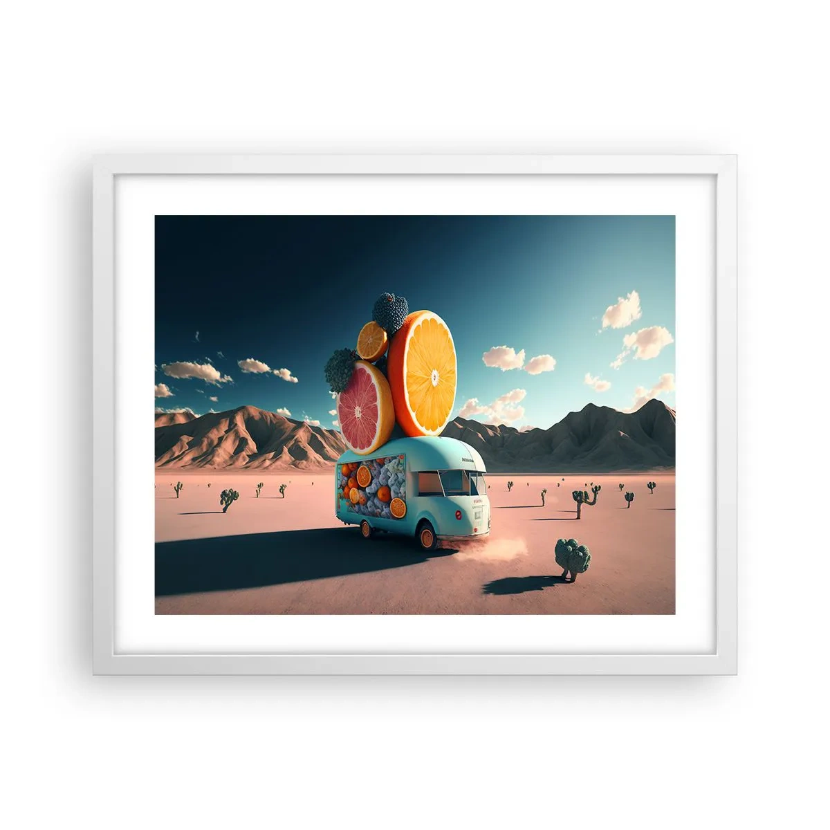 Affiche dans un cadre blanc - Poster - Le goût des vacances - 50x40 cm