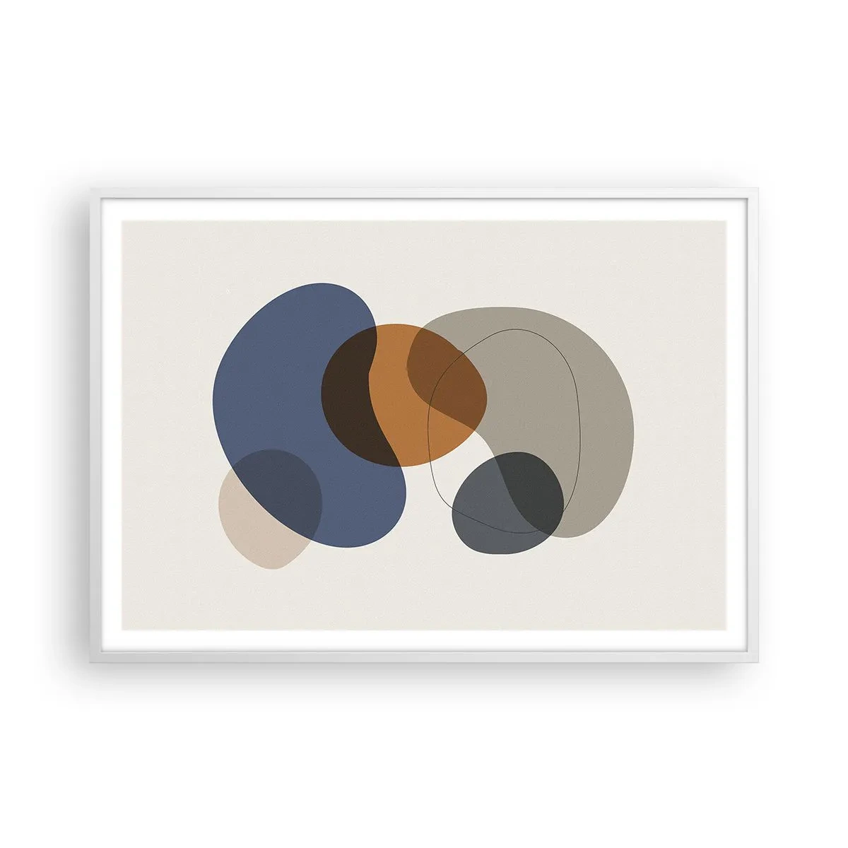 Affiche dans un cadre blanc - Poster - Gouttes de couleur - 100x70 cm