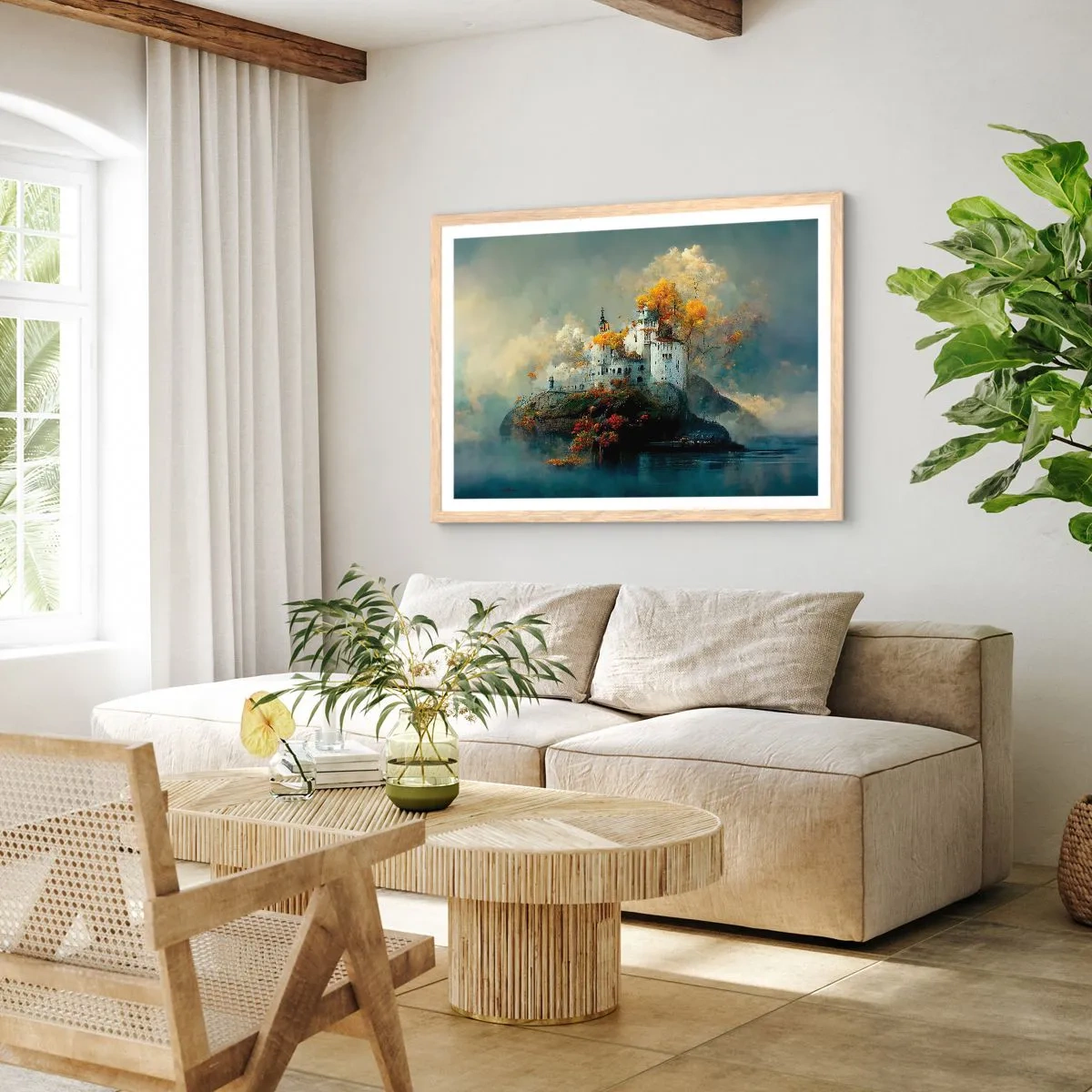 Affiche dans un chêne clair - Poster - Le début d'une histoire romantique - 40x30 cm