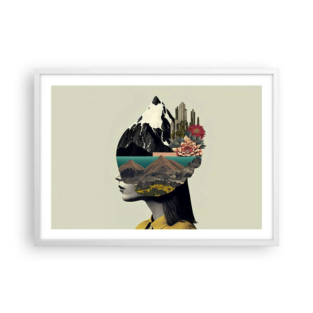 Affiche dans un cadre blanc - Poster - La femme – toujours un mystère - 70x50 cm