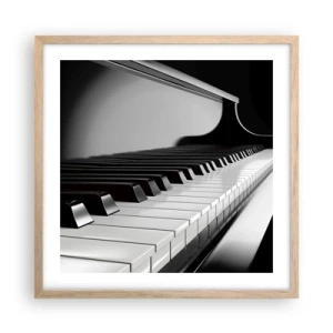 Affiche dans un chêne clair - Poster - Harmonie des formes et des couleurs - 50x50 cm