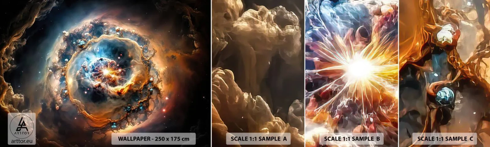 Échantillon De Papier Peint Standard Eco - Le début - Univers, Cosmos, Galaxie - 100x30 cm